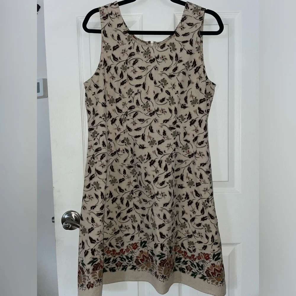 Woolrich Beige Floral Sleevless Mini Dress - Picture 2 of 5